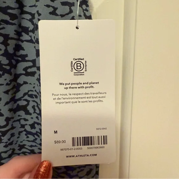 NWT Athleta Salutation Printed Joggers Petrol Blue Size M - Picture 6 of 9